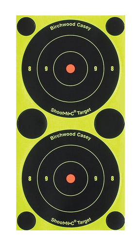 Birchwood Casey 34375 Shoot-N-C  Self-Adhesive Paper 3 Bullseye Yellow Target Paper w/Black Target & Red Accents 240 Targets