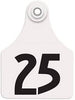 Allflex Global Ear Tag 3 x 2.25 Large White 1 - 25