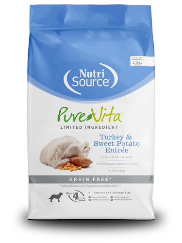 NutriSource® Pure Vita™ Turkey & Sweet Potato Entrée Grain Free Limited Ingredient Dog Food