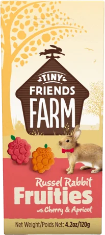 Supreme Petfoods Tiny Friends Russel Rabbit Fruities with Cherry and Apricot Treats for Small Animal (4.2 oz)