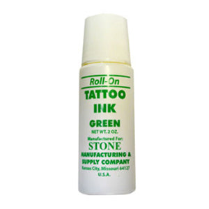 Stone Manufacturing Tattoo Ink Roll on Applicator Permanent Liquid Green 2 Oz